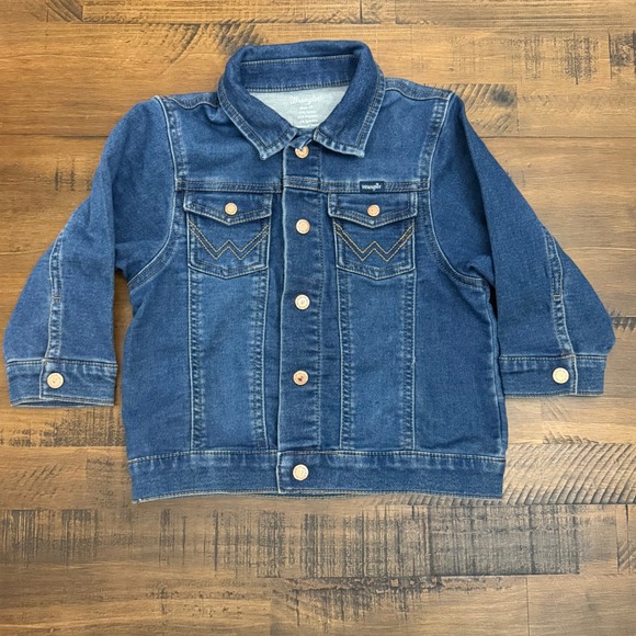 Wrangler Boys size 4T Denim Jean Jacket Snap Closure - Picture 1 of 3